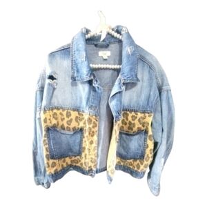 Leopard Patch Denim Jacket